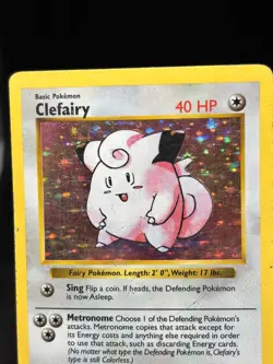 1999 Pokemon Clefairy 005/102 Base Set Shadowless Holo MP/HP - Image 5