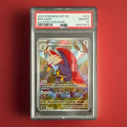 Pokemon Card PSA 10 Braviary 214/191 Surging Sparks Illustration Rare IR 2024 - Image 1