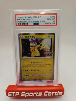 2022 Pokemon Go Japanese S-P Pikachu Holo Promo Card File Set PSA 10 Gem Mt #272 - Image 1