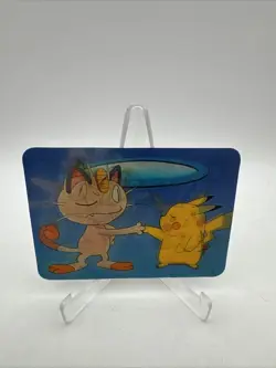 1998 Pokemon Viz Video Pikachu Meowth Lenticular Card PIKA-0032D/DVD Promo - Image 1