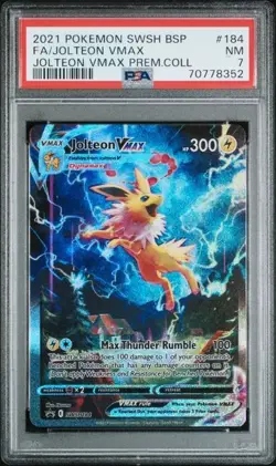 Pokemon Card TCG Jolteon VMAX SWSH184 Sword & Shield 2021 Black Star Promo PSA 7 - Image 1