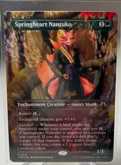 Magic MTG Springheart Nantuko *Borderless* Modern Horizons 3 Pristine Green Rare - Image 1