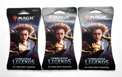 MTG MAGIC THE GATHERING 3X COMMANDER LEGENDS SLEEVED BOOSTER PACKS ARTIFACT ♨ - Image 1