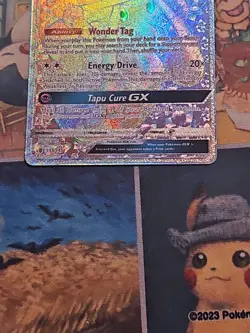 Pokemon TCG 2017 Tapu Lele GX Rainbow Card Guardians Rising #155/145 Secret Rare - Image 4