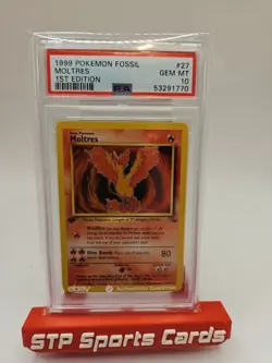 1999 Pokemon Fossil 1st Edition #12 Moltres-Holo PSA 10 - Image 1