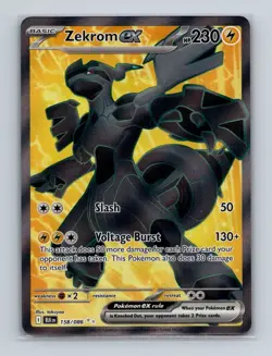 Zekrom ex 158 2025 Pokemon S&V Black Bolt Full Art Ultra Rare Card NM+ - Image 1