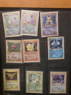 Pokemon 1999 Shadowless Base Set Com/UnCom Set (NM), + 7 Holos (LP) + Red Cheeks - Image 1