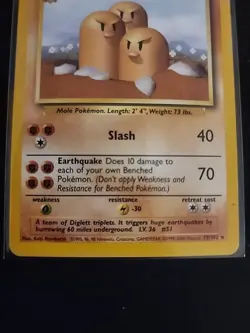 Dugtrio 19/102 Base Set Pokemon TCG 1999 NM - Image 3