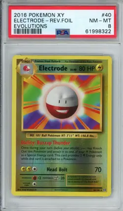 2016 Pokemon XY Evolutions Electrode Rev. Foil Holo #40 PSA 8 - Image 1