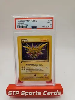 Zapdos 1st Edition PSA 9 1999 Pokemon Fossil #30 - Image 1
