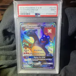 Pokemon TCG Charizard GX SV49/SV94 Hidden Fates Shiny Vault Holo PSA 9 - Image 1