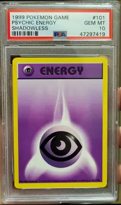 1999 POKEMON BASE SET SHADOWLESS #101 PSYCHIC ENERGY PSA 10 GEM MINT - Image 1