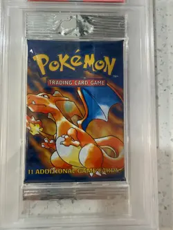 RARE VINTAGE 1999 WOTC - POKEMON BASE FOIL PACK CHARIZARD - LONG PACK PSA 8 - Image 2