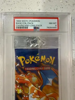 RARE VINTAGE 1999 WOTC - POKEMON BASE FOIL PACK CHARIZARD - LONG PACK PSA 8 - Image 3