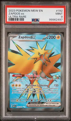 Pokemon PSA 9 Zapdos Ex #192 MEW EN 151 Ultra Rare 2023 English - Image 2