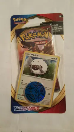 ***NEW** Pokemon ~ SWORD & SHIELD Booster Pack + Promo & Coin Blister ~ WOOLOO - Image 1
