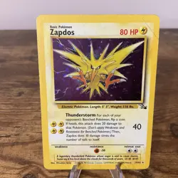 Pokemon TCG Zapdos 15/62 Fossil Unlimited Holo Rare - Image 1