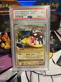 Pokemon Hippowdon LV X #107 LV.X - Rising Rivals Ultra Rare - PSA 9 MINT - Image 1