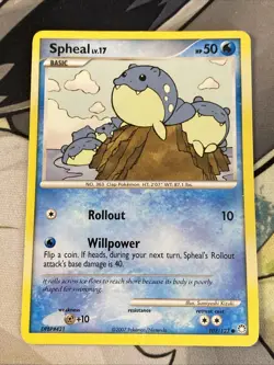 Pokemon Card TCG Spheal Diamond And Pearl Mysterious Treasures DMG HP - Image 1
