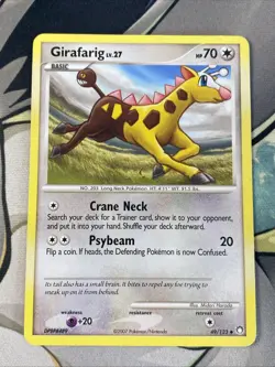 Pokemon Card TCG Girafarig Diamond And Pearl Mysterious Treasures DMG HP - Image 1