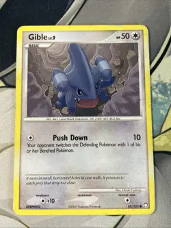 Pokemon Card TCG Gible Diamond And Pearl Mysterious Treasures DMG HP - Image 1