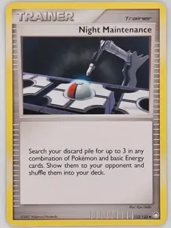 Night Maintenance 113/123 Pokemon - Diamond and Pearl Mysterious Treasures MP - Image 1