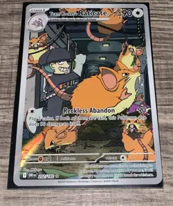 Pokemon TCG Team Rockets Raticate 202/182 Destined Rivals Illustration Rare IR - Image 1