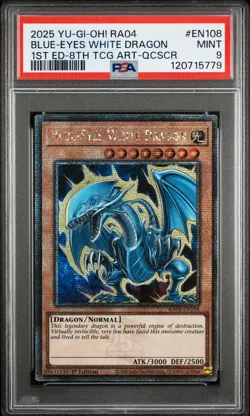 Blue Eyes White Dragon RA04-EN108 1st Edition 8th QCR Yugioh PSA 9 *779 - Image 1