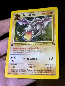 Aerodactyl 1/62 Prerelease 1st Edition Heavy Holo Bleed 1999 Pokemon Card TCG LP - Image 5