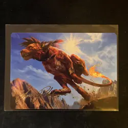 Red XIII, Proud Warrior Art Card (Gold-Stamped Signature) Art Series: FF Regular - Image 1