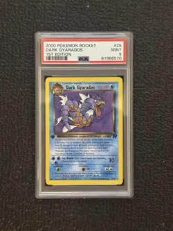 PSA 9 MINT Dark Gyarados (25/82) Team Rocket Pokemon Card (Non holo) - Image 1