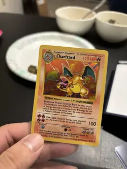 Pokemon TCG Charizard Base Set Holo Shadowless Rare Card 4/102 - Image 1