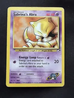 Sabrina’s Abra 91/132 | Gym Heroes | Non Holo Pokemon Card MP - Image 1