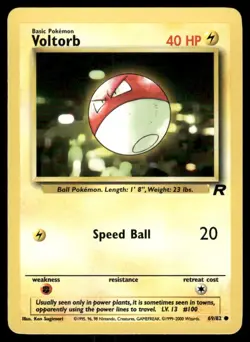 Pokemon Cards Voltorb 69/82 UNLIMITED Team Rocket WOTC Common NM - Image 1