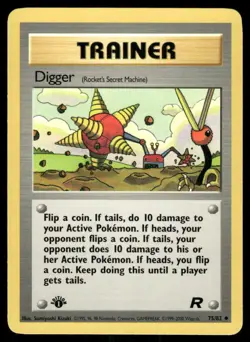 Pokemon Cards Digger 75/82 1ST EDITION Team Rocket WOTC Uncommon NM - Image 1