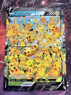 Pikachu V-Union Set of 4 Sword & Shield Pokemon Promo Cards Celebrations ⚡ - Image 1