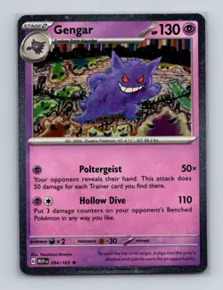 Gengar 094 2023 Pokemon 151 Sam's Club Tin Cosmos Holo SWIRL Promo Card NM+🌀 - Image 1