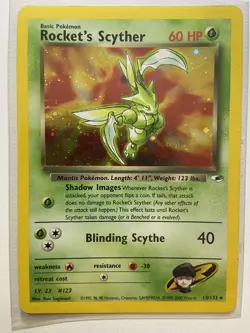 Pokemon TCG Rocket's Scyther Gym Heroes 13/132 Unlimited Holo Rare - Image 1