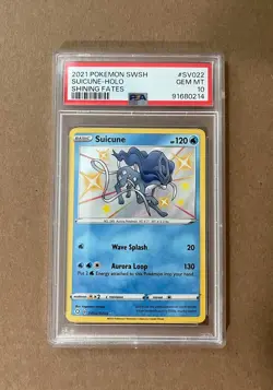 2021 POKEMON SWSH SHINING FATES SUICUNE HOLO #SV022/SV122 PSA 10 GEM MINT - Image 1