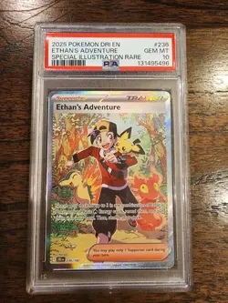Pokemon TCG Ethan's Adventure 236/182 Special Illustration Destined Rival PSA 10 - Image 1