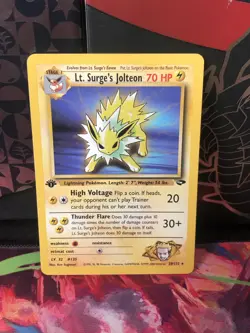 Lt. Surge's Jolteon 28/132 Gym Challenge (1st Edition) Pokemon TCG NM - Image 1