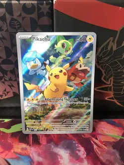 💥 Pokemon 2023 TCG - Pikachu SVP 027 Scarlet & Violet Promo Paldea Evolved Holo - Image 1