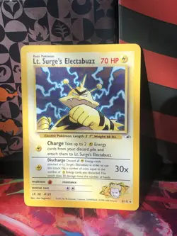 Lt. Surge's Electabuzz 006/132 Gym Heroes Holo NM Pokemon - Image 1