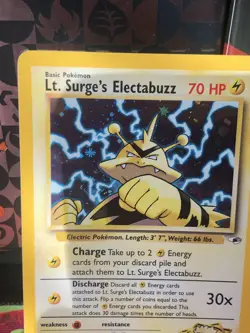 Lt. Surge's Electabuzz 006/132 Gym Heroes Holo NM Pokemon - Image 2
