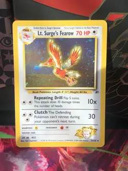 2000 Pokemon Gym Heroes Lt. Surge's Fearow Holo #7/132 NM - Image 1