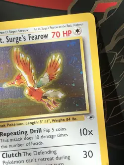 2000 Pokemon Gym Heroes Lt. Surge's Fearow Holo #7/132 NM - Image 2