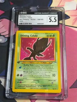 POKEMON CGC 5.5 Shining Celebi 106/105 Neo Destiny - 1st Edition Secret Rare - Image 1