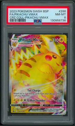 Pokemon SWSH PIKACHU VMAX Crown Zenith Collection Black Star Promo SWSH286 PSA 8 - Image 1