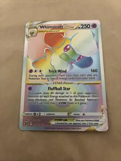 2022 Pokemon Tcg Brilliant Stars Whimsicott Vstar Rainbow Rare 175/172 Unova SP - Image 1
