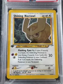 2002 POKEMON NEO DESTINY 1ST ED #110 SHINING NOCTOWL PSA 7 - Image 3